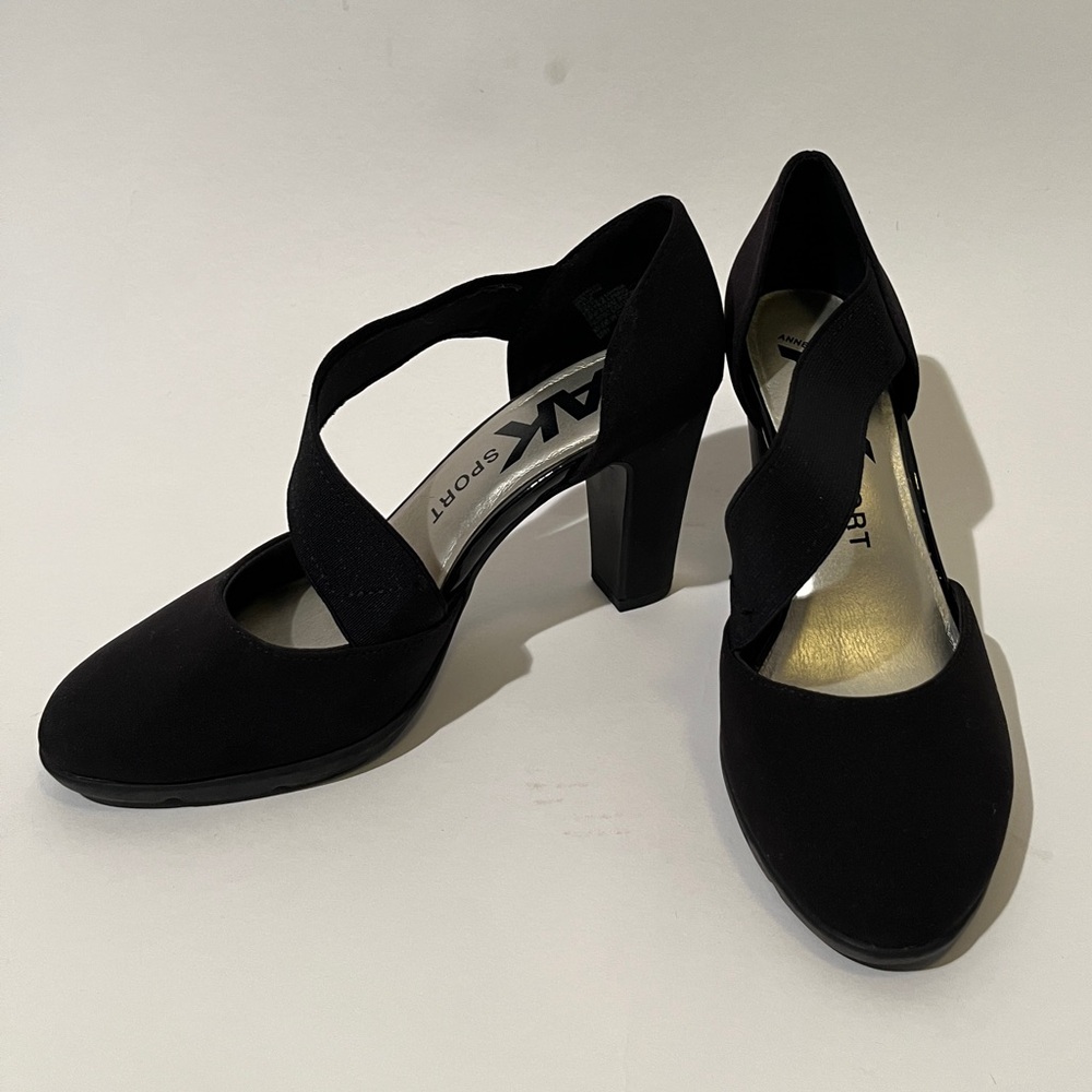 Anne Klein Xpose Sport Black Block Heel, Size 7